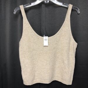 Old Navy Crochet Cropped Top 2X Beige Boho Hippie Beach Stretch Tank Top NWT